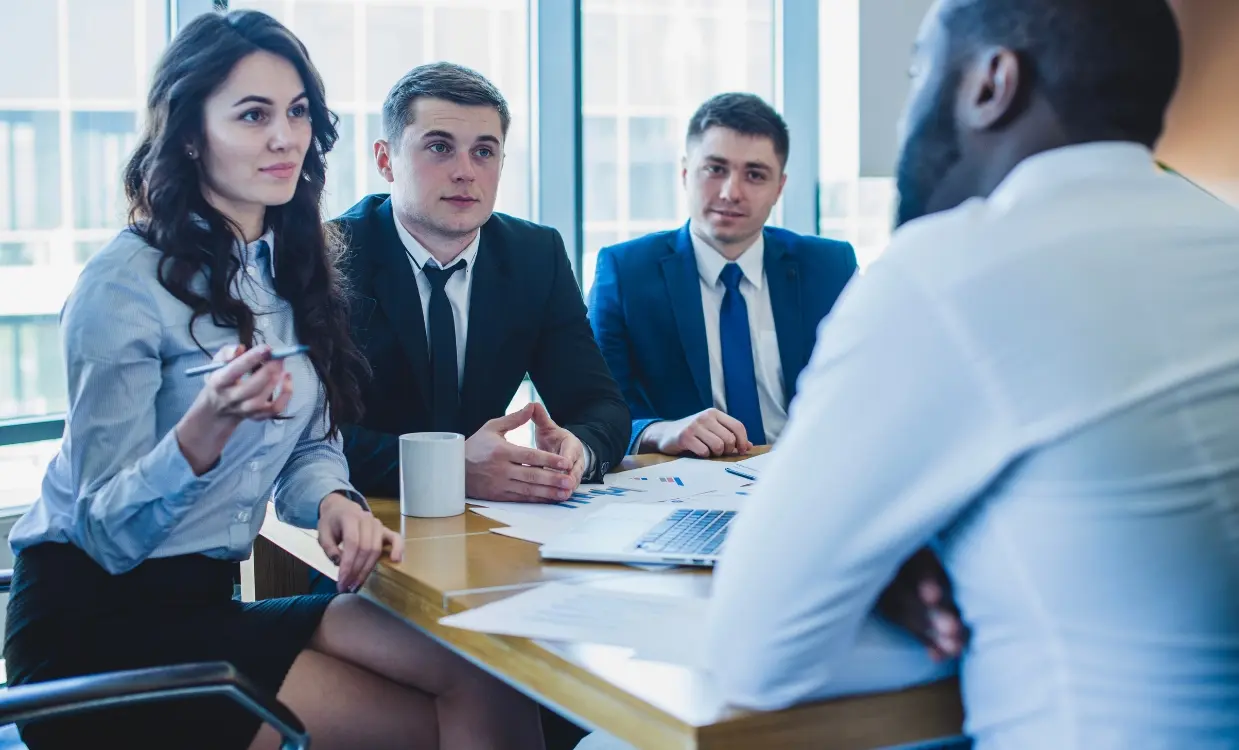 Professional IT consulting team meeting
