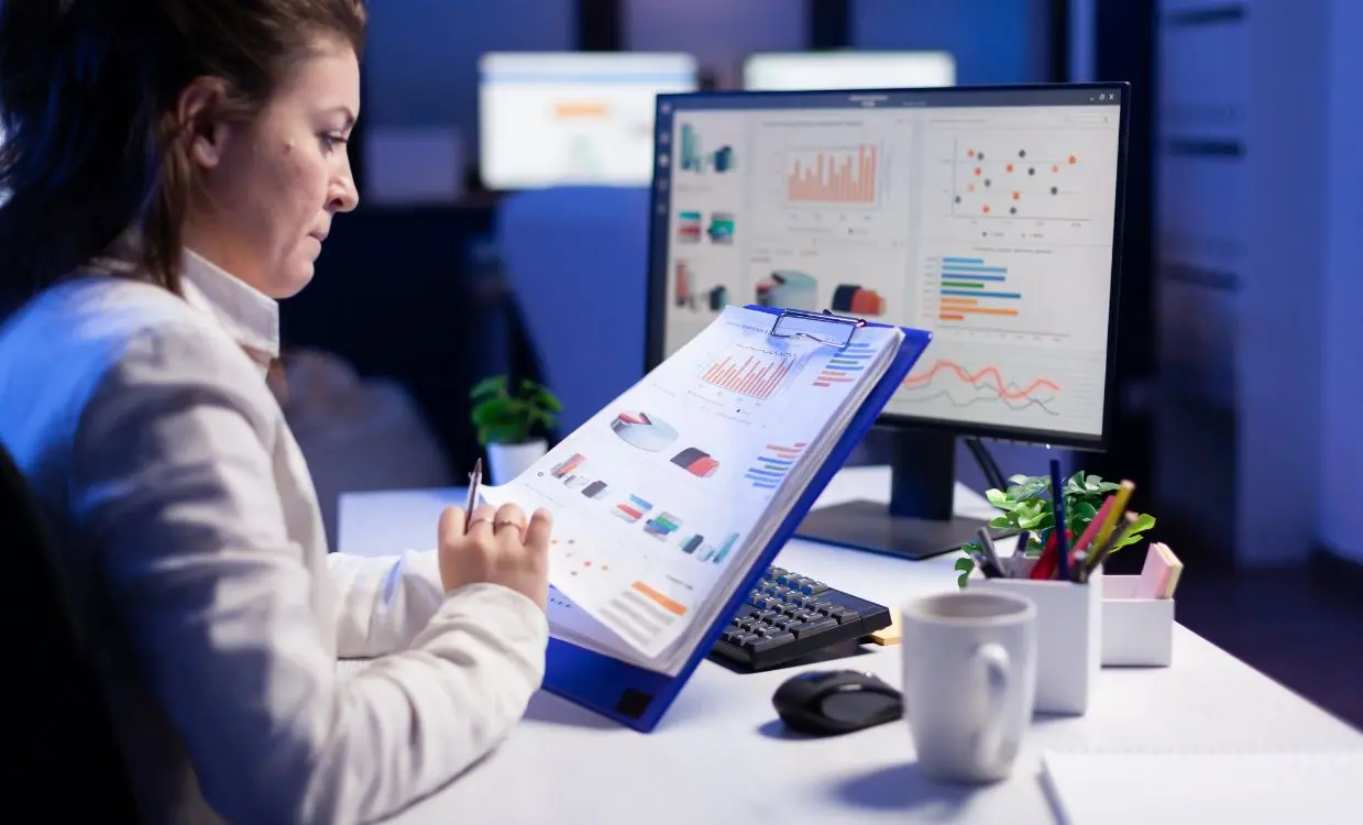 Marketing analyst reviewing campaign performance dashboards